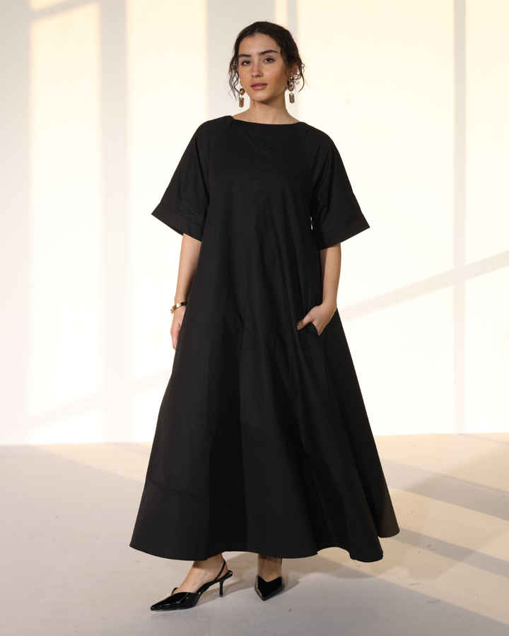 Amaxirose Flare Dress - Carbon Black