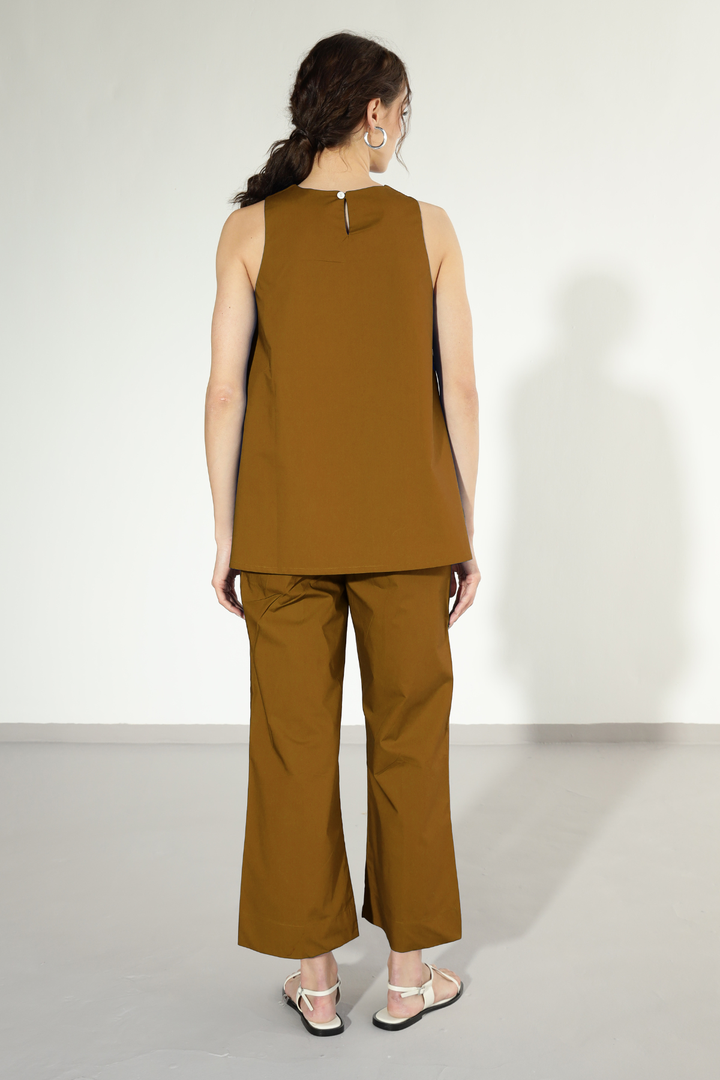 Anthro Pant Set - Golden Brown