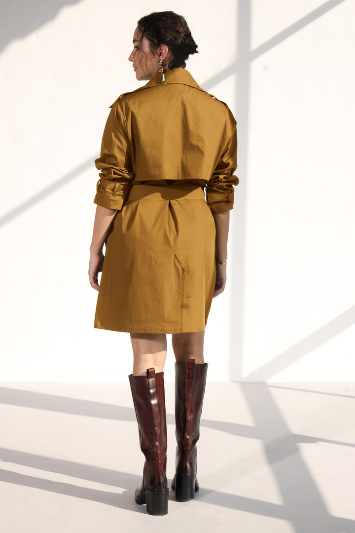 Nevielle Trench Dress - Golden Brown