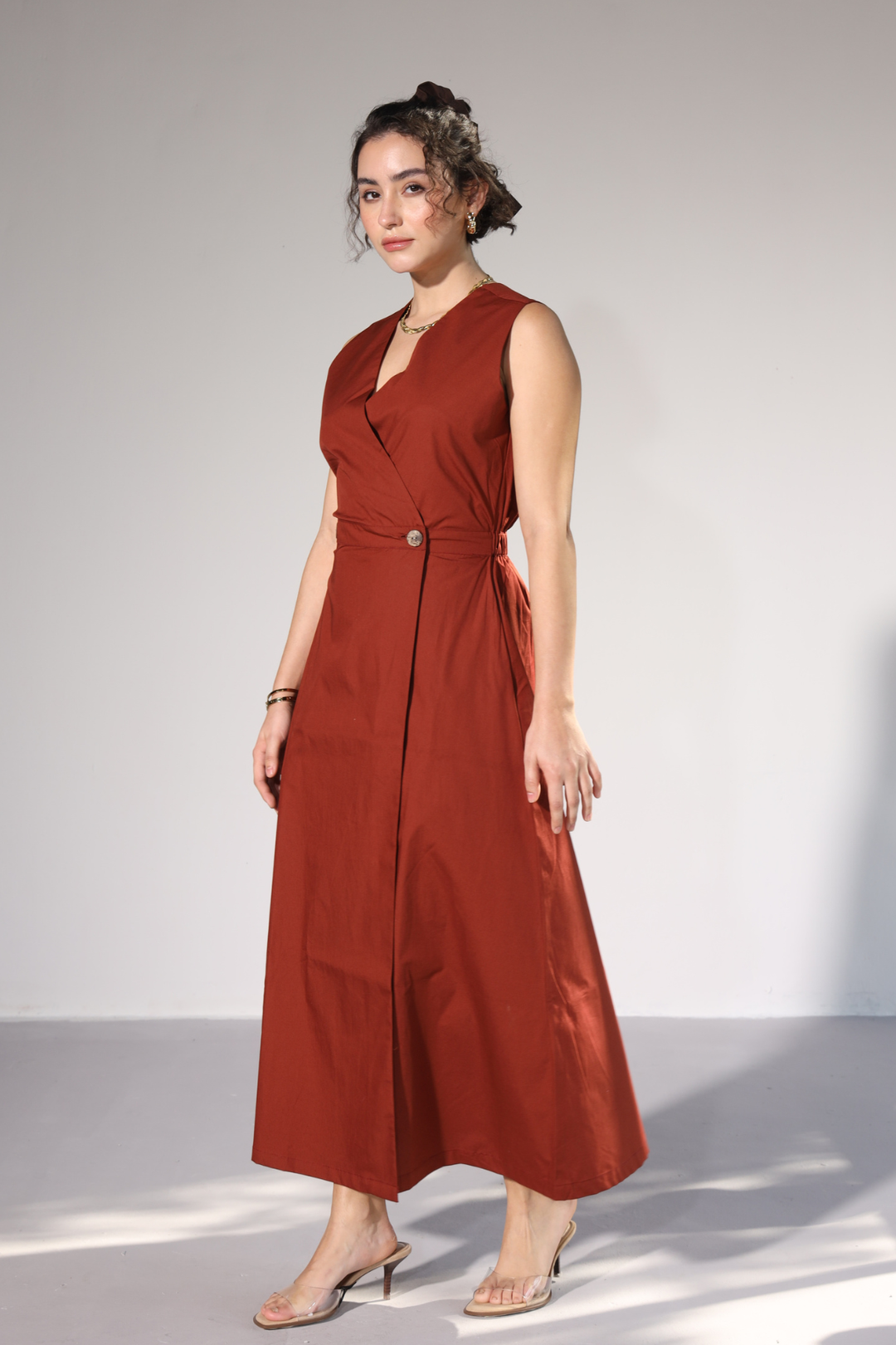 Sienna Pocket Dress - Rust