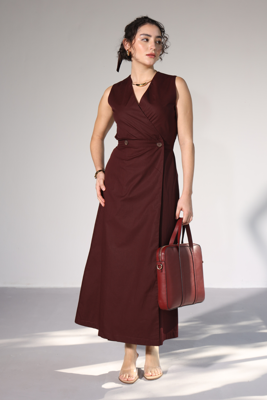 Sienna Pocket Dress - Wine