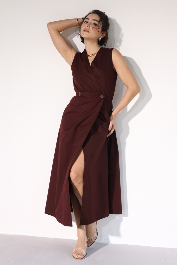 Sienna Pocket Dress - Wine