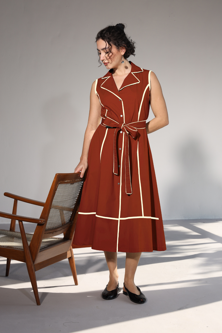 Miller Pocket Dress - Rust