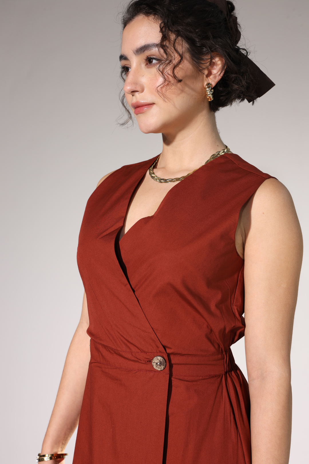 Sienna Pocket Dress - Rust