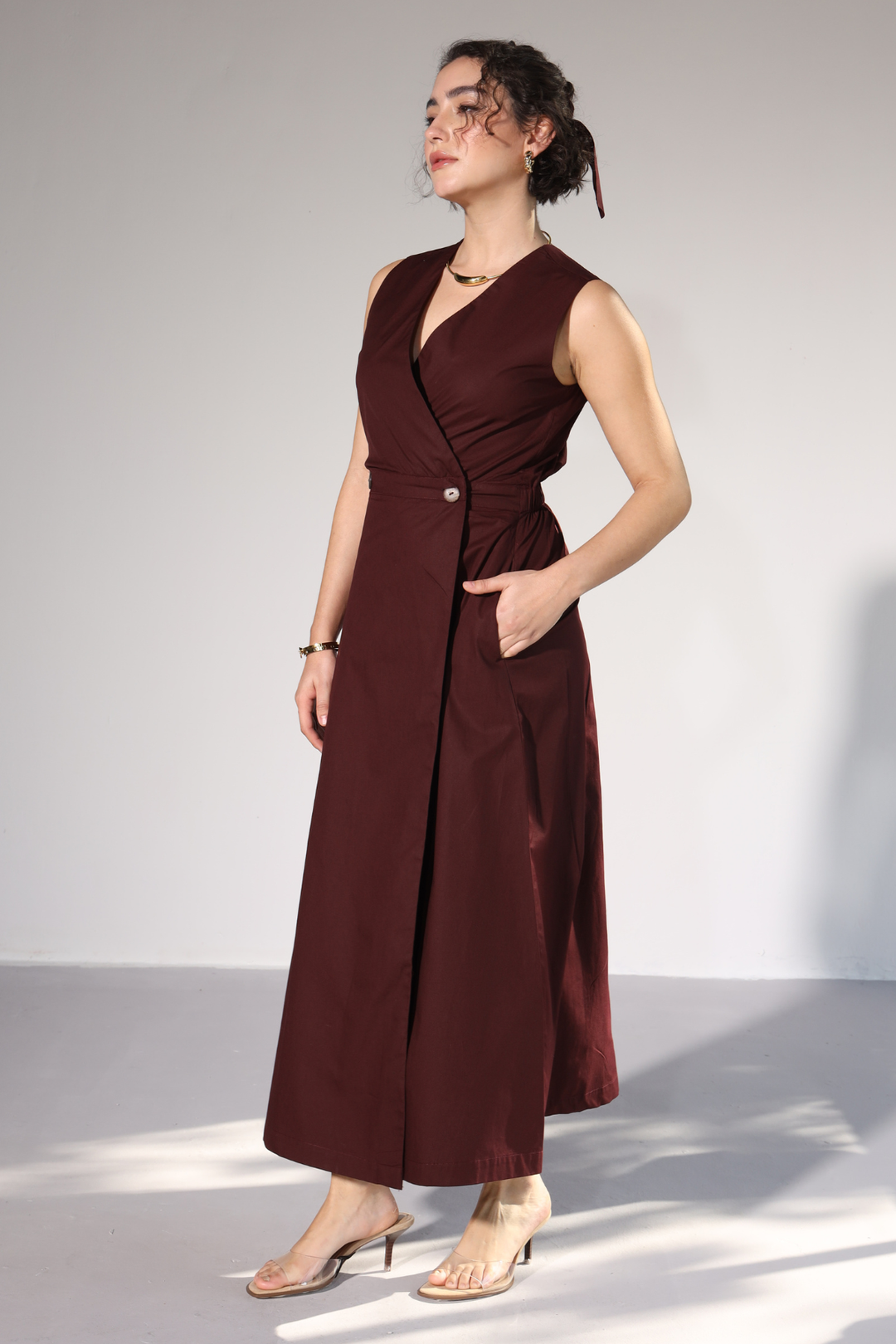 Sienna Pocket Dress - Wine