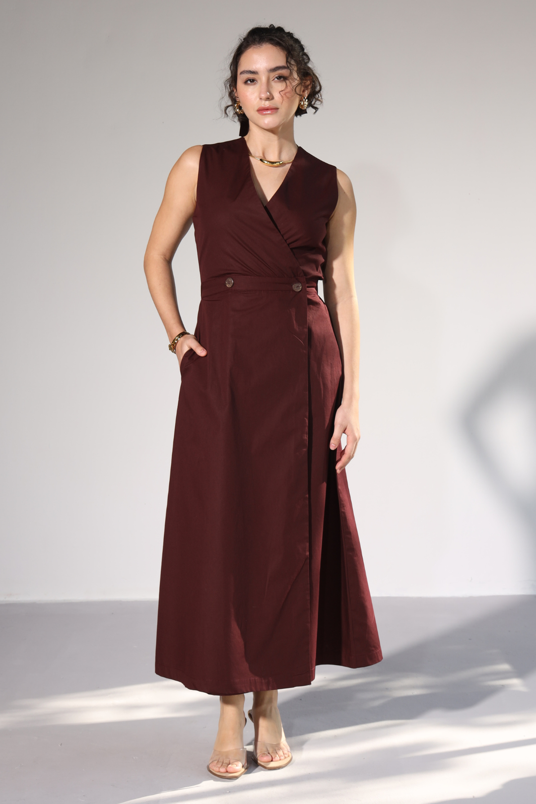 Sienna Pocket Dress - Wine