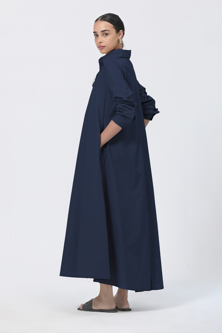 Massimo Shirt Dress - Navy Blue