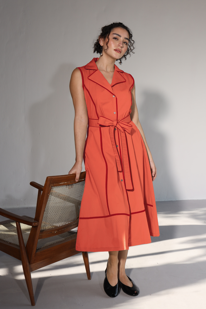 Miller Pocket Dress - Coral Peach