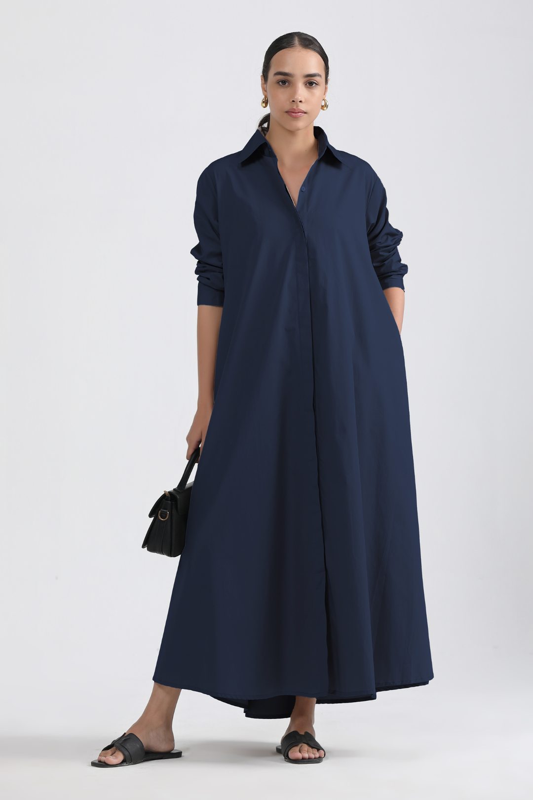 Massimo Shirt Dress - Navy Blue