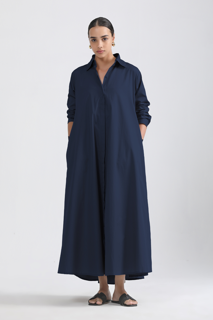 Massimo Shirt Dress - Navy Blue
