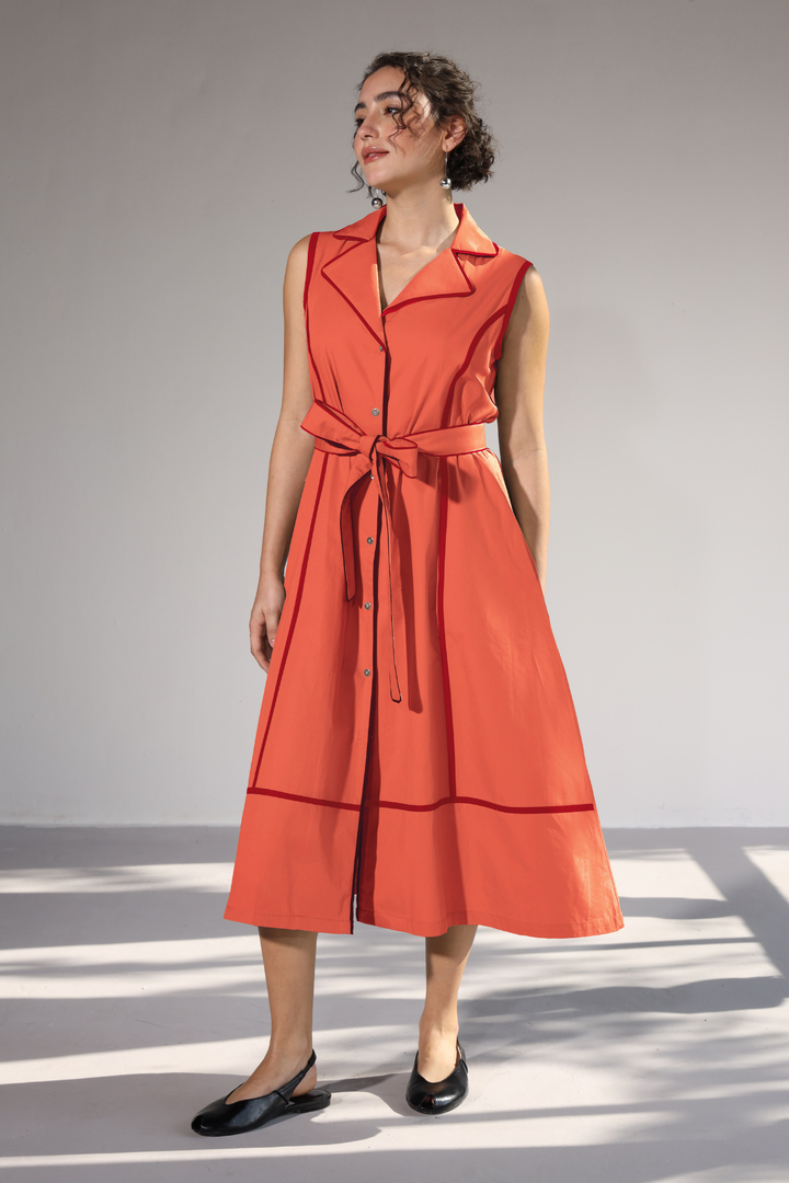 Miller Pocket Dress - Coral Peach