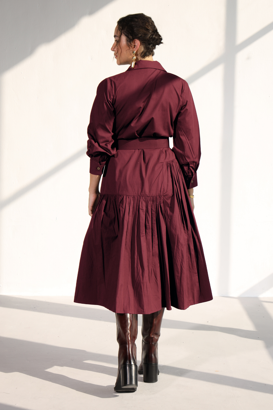 Poshmark Pleated Dress - Wine