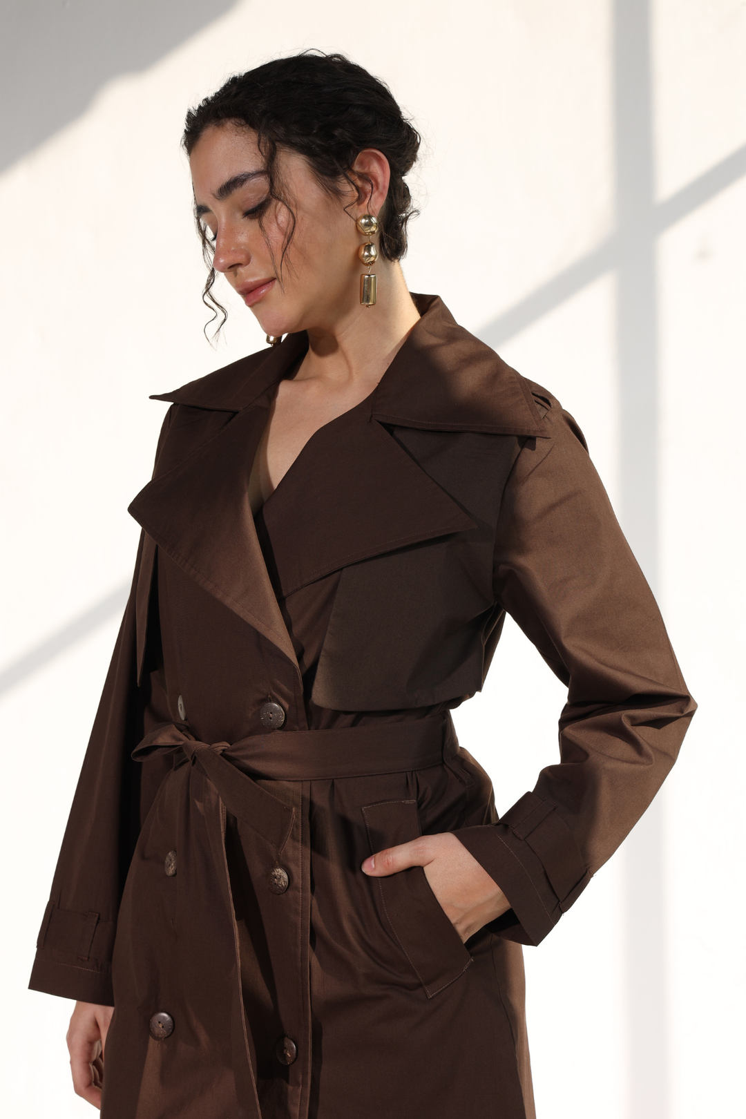 Nevielle Trench Dress - Cacao Brown