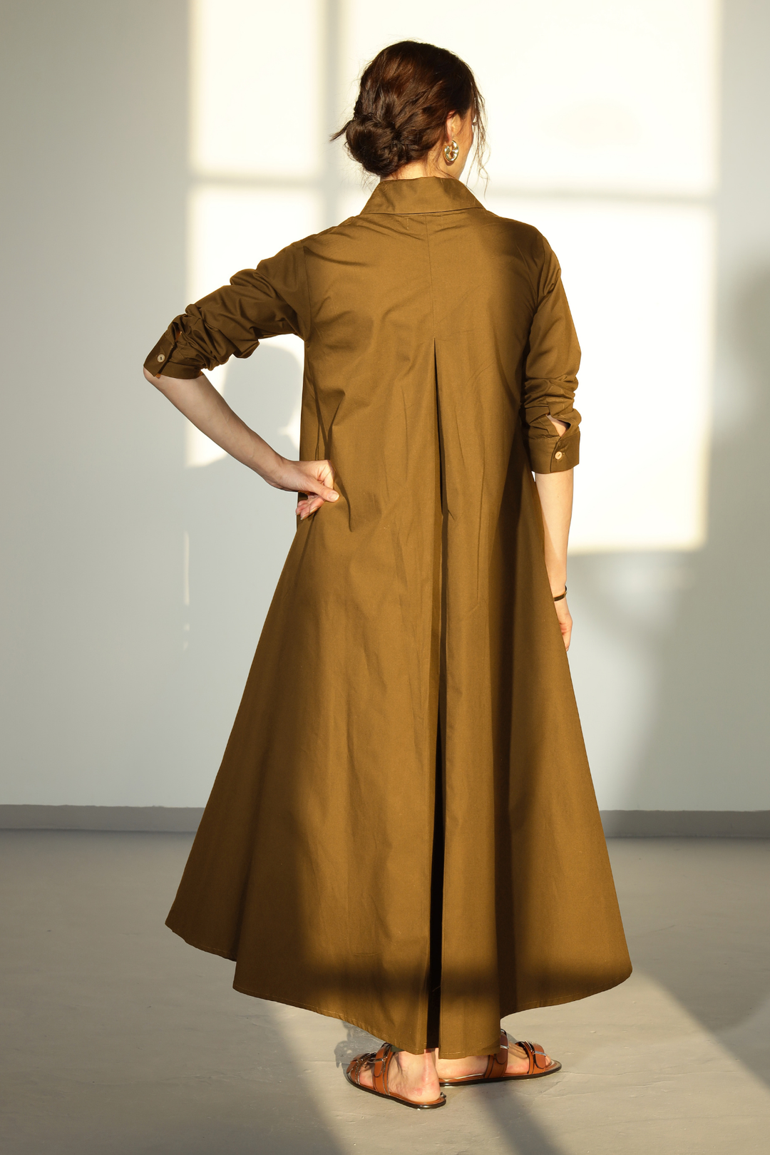 Massimo Shirt Dress - Golden Brown