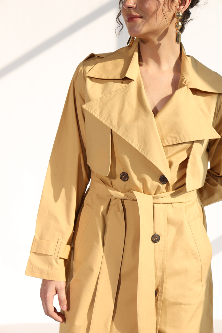Nevielle Trench Dress - Biscotti