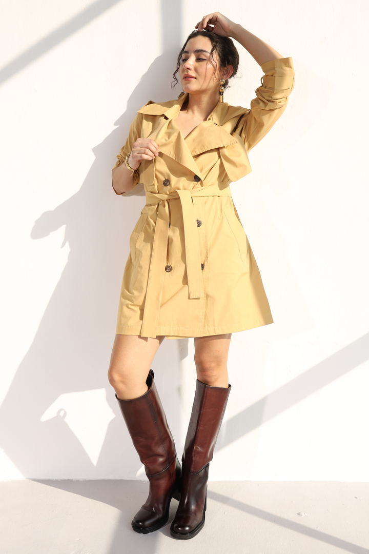 Nevielle Trench Dress - Biscotti