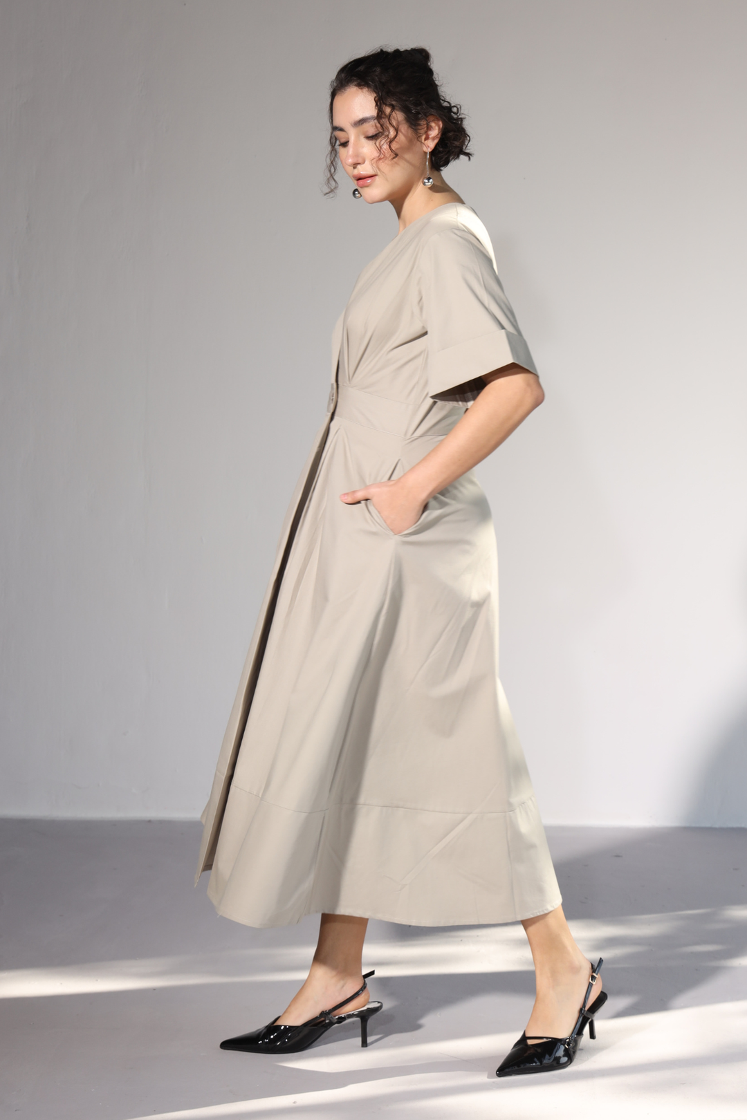 Emilia Pocket Dress - Sterling Silver