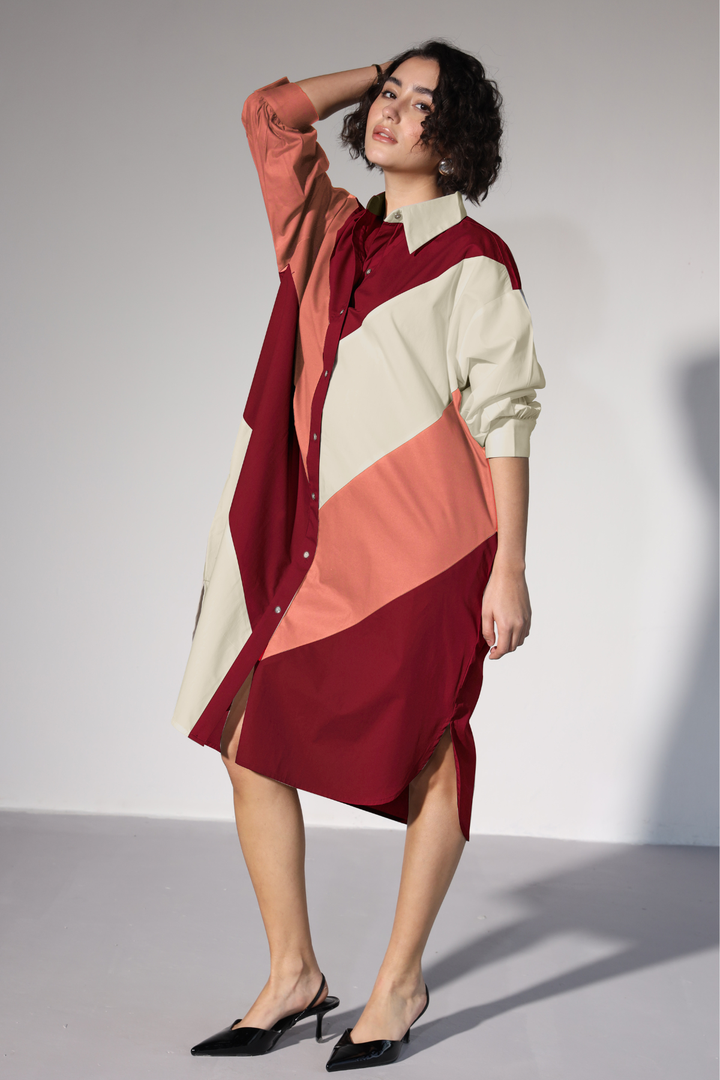 Lazy Sewciety Shirt Dress - Cherry Blossom