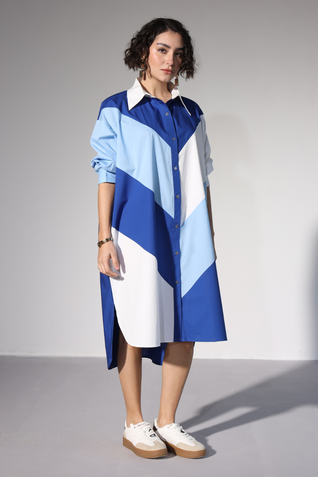 Lazy Sewciety Shirt Dress - Royal Blue