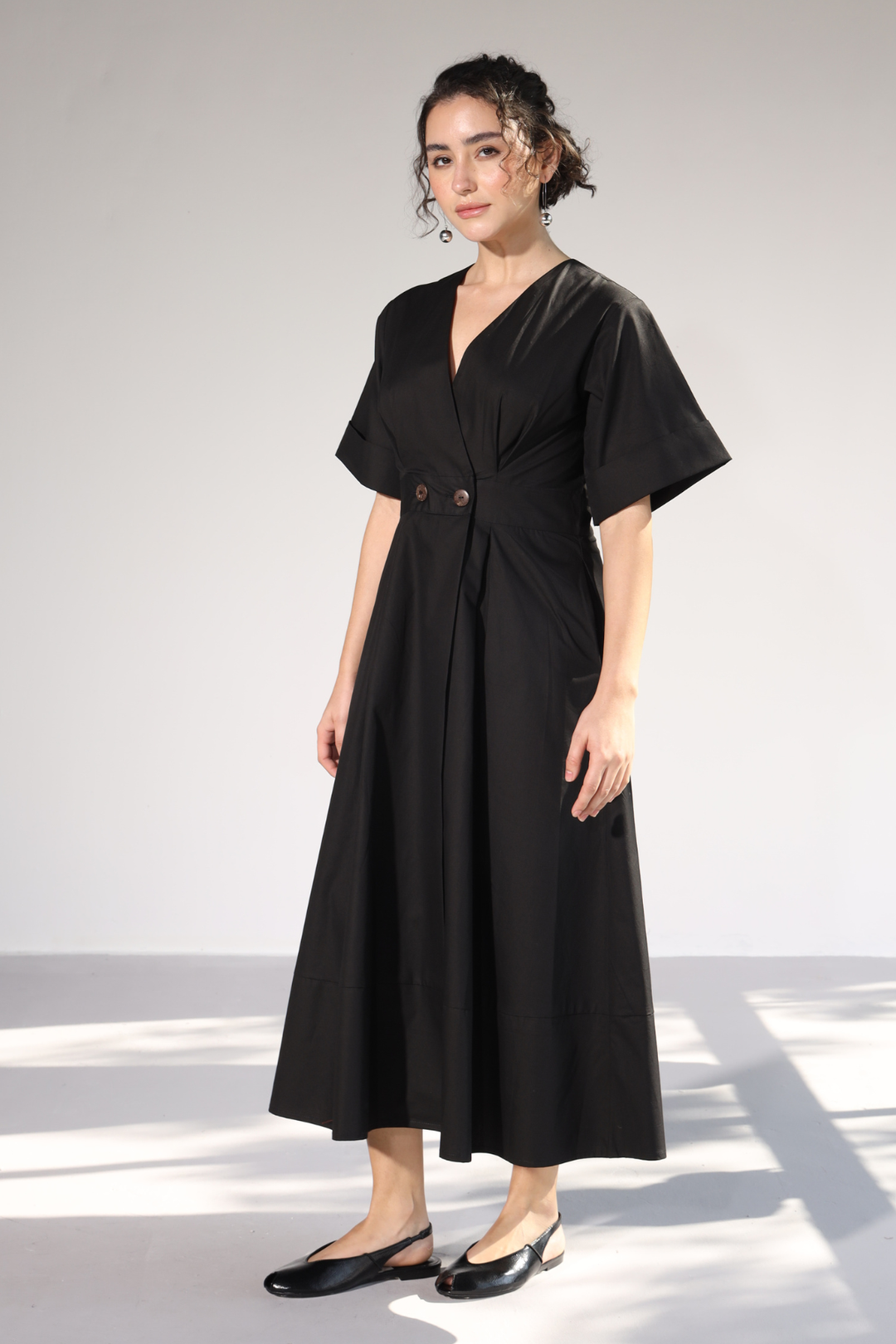 Emilia Pocket Dress - Charcoal Black