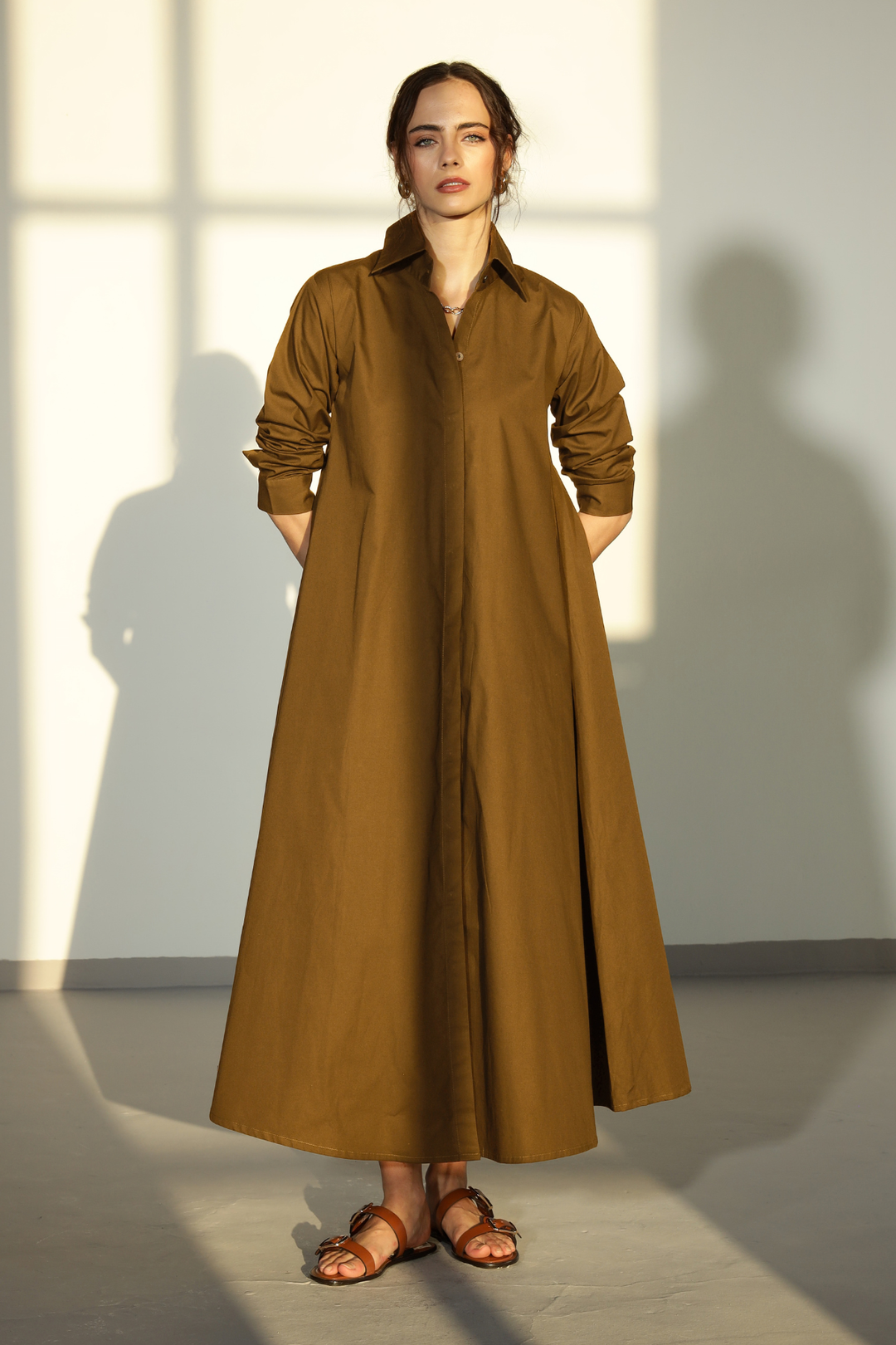 Massimo Shirt Dress - Golden Brown