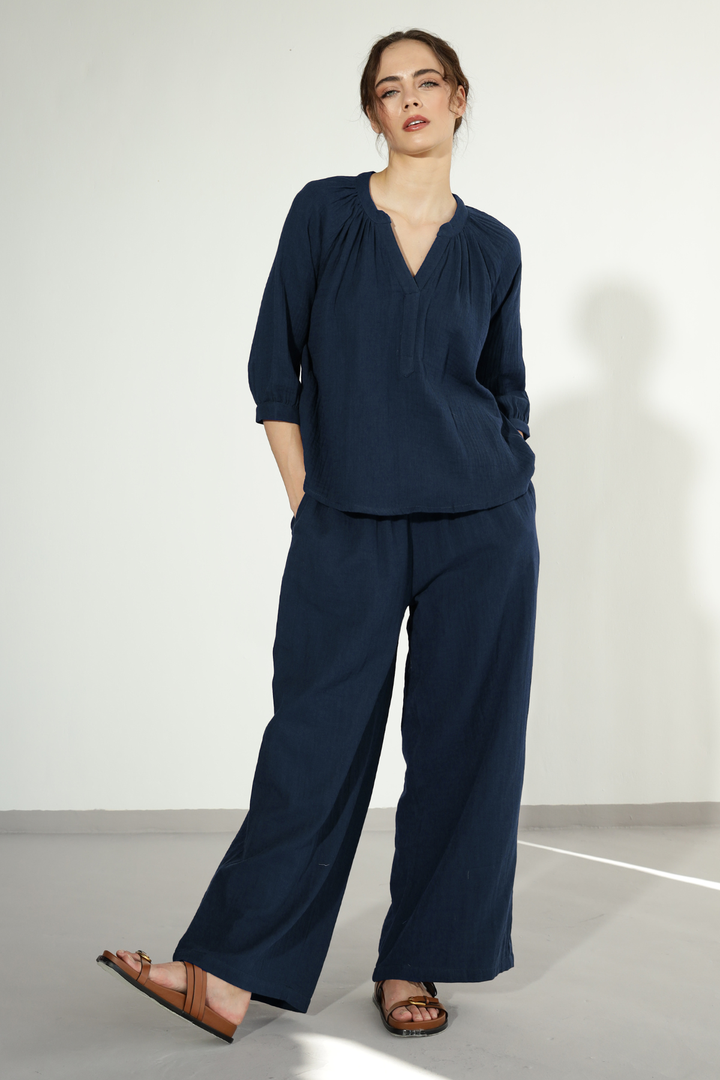 Danbury Gauze co-ord - Midnight blue