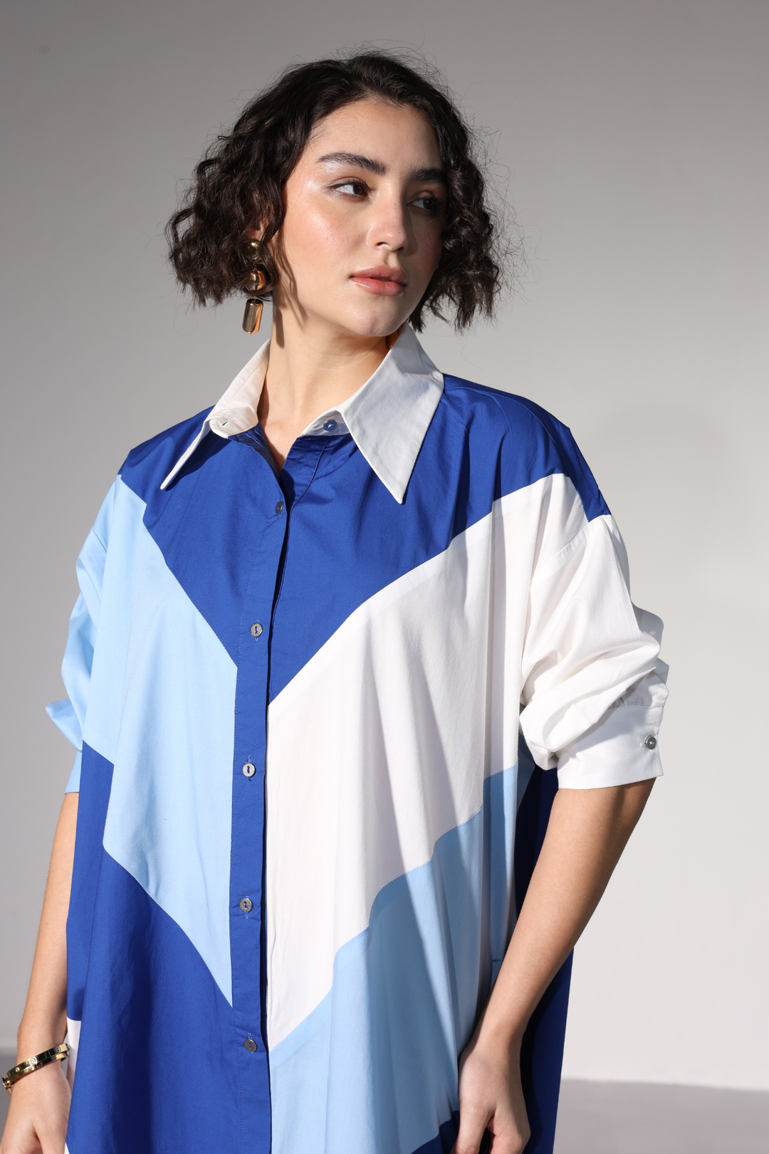 Lazy Sewciety Shirt Dress - Royal Blue