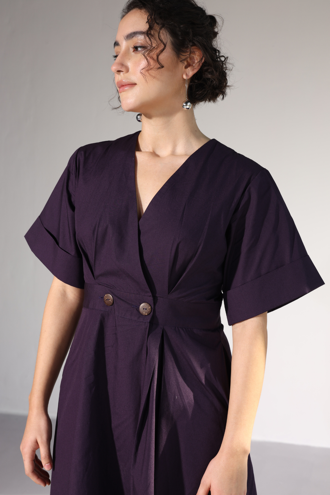 Emilia Pocket Dress - Egg Plant