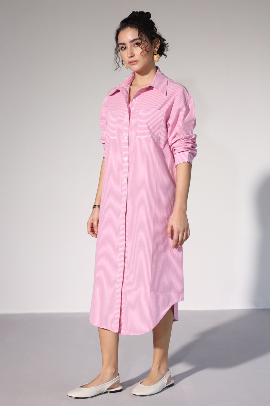Delilah Urban Shirt Dress - Pink Stripes