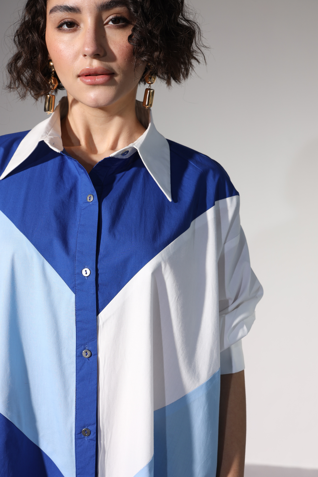 Lazy Sewciety Shirt Dress - Royal Blue