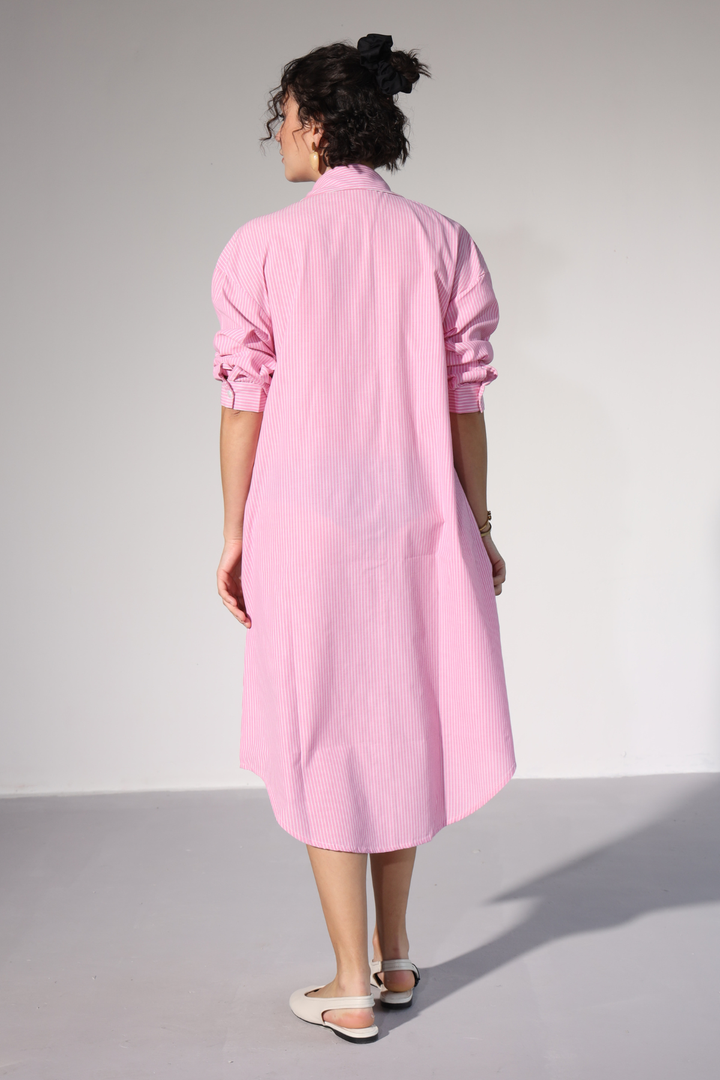 Delilah Urban Shirt Dress - Pink Stripes