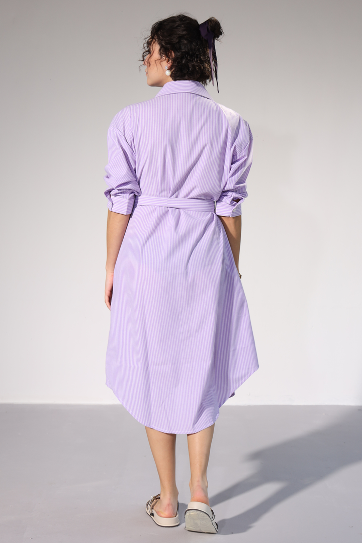 Delilah Urban Shirt Dress - Purple Stripe