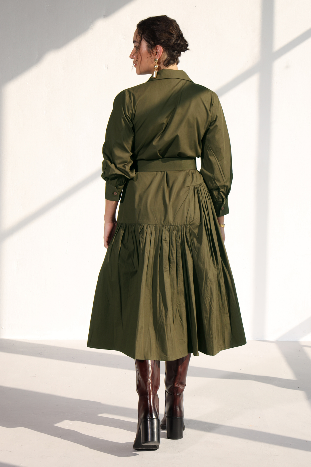 Poshmark Pleated Dress - Millitary Green