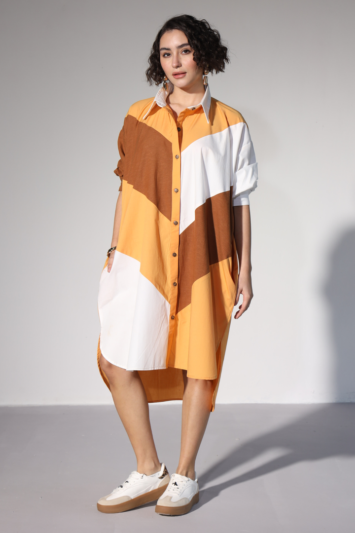 Lazy Sewciety Shirt Dress - Old Gold