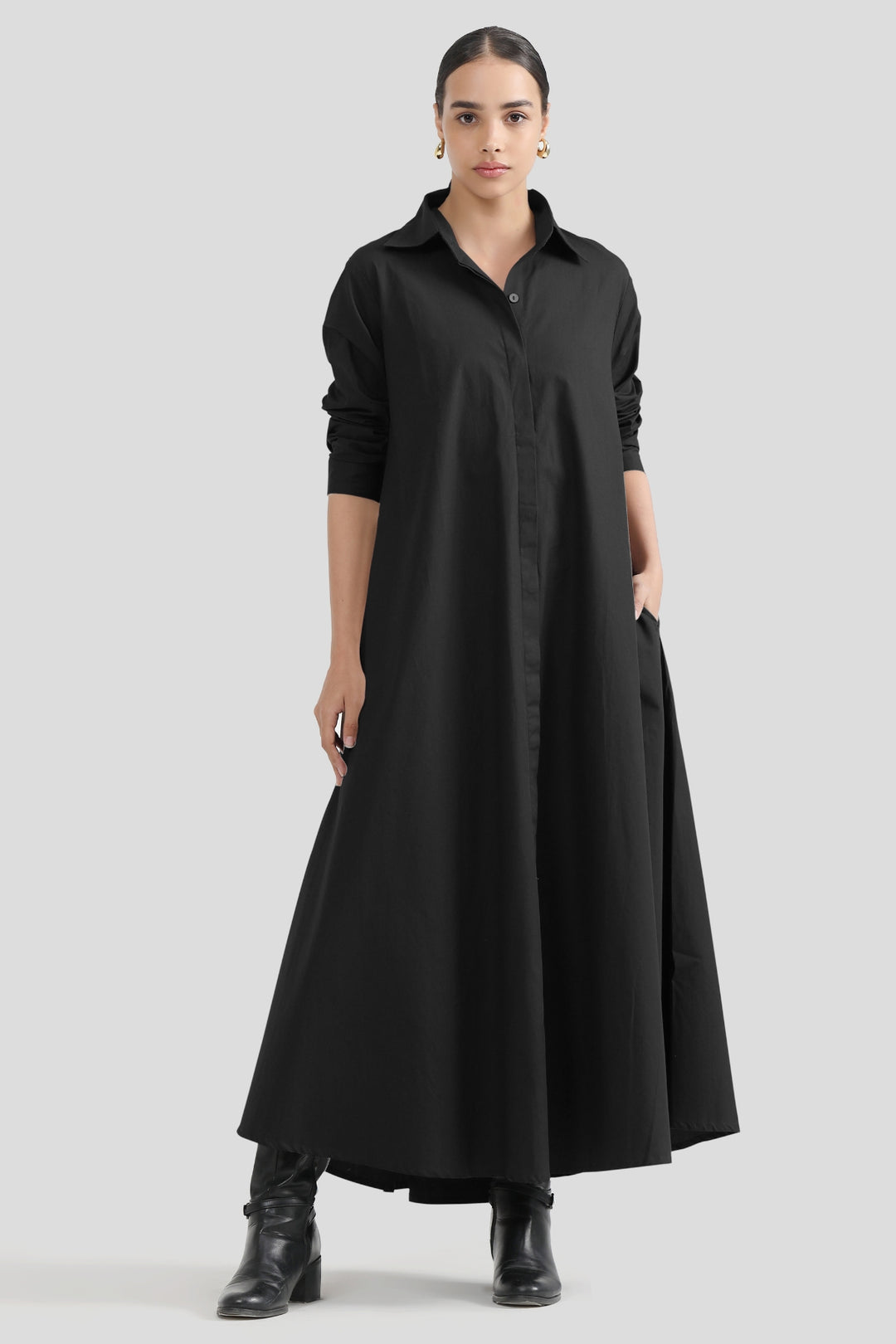 Massimo Shirt Dress - Carbon Black