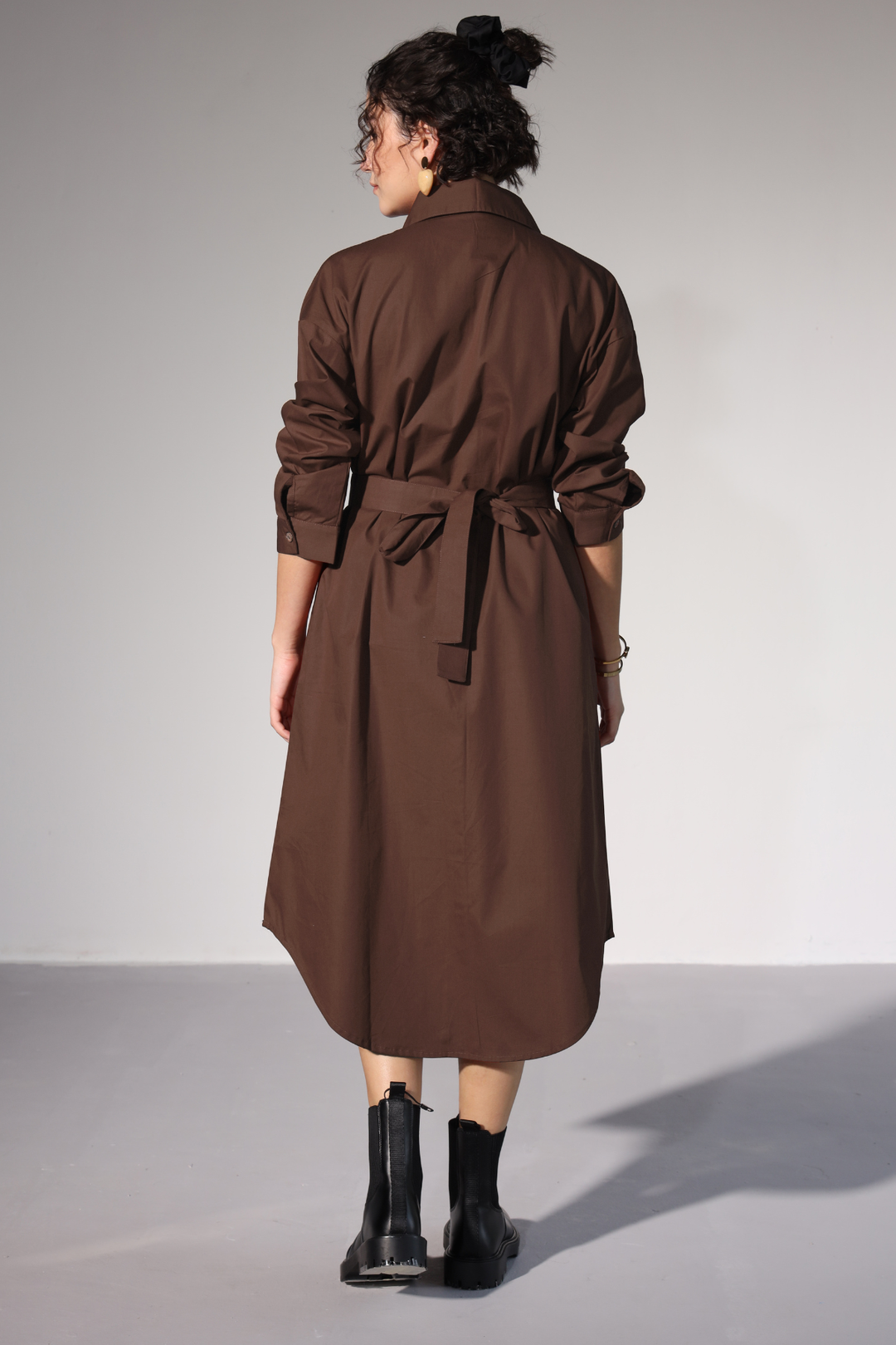 Delilah Urban Shirt Dress - Cacao Brown