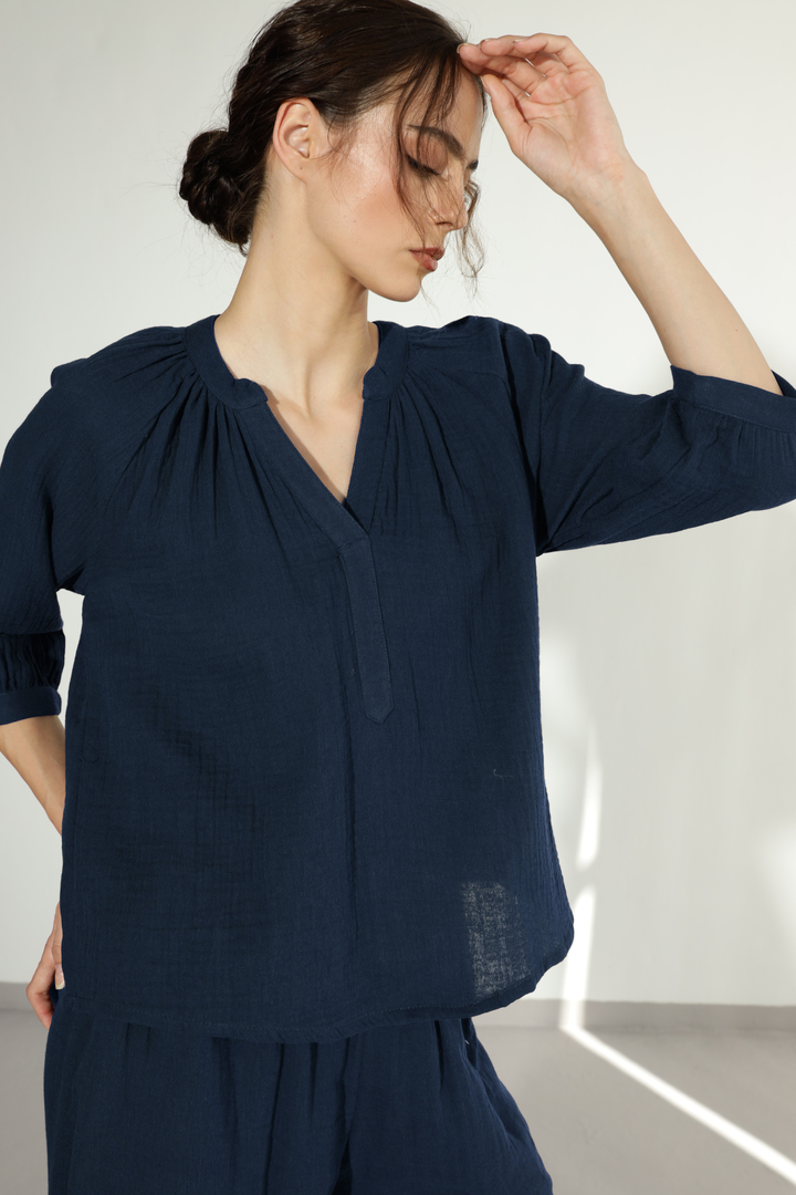 Danbury Gauze co-ord - Midnight blue