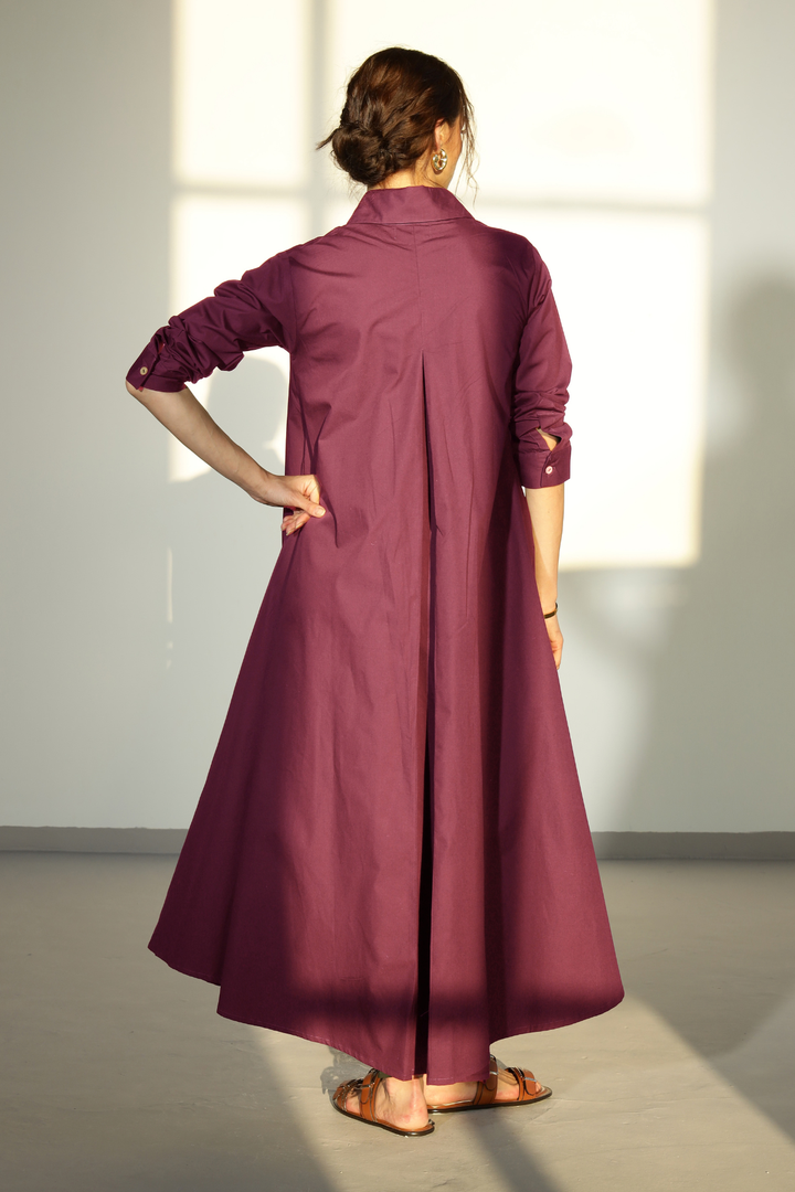 Massimo Shirt Dress - Plum