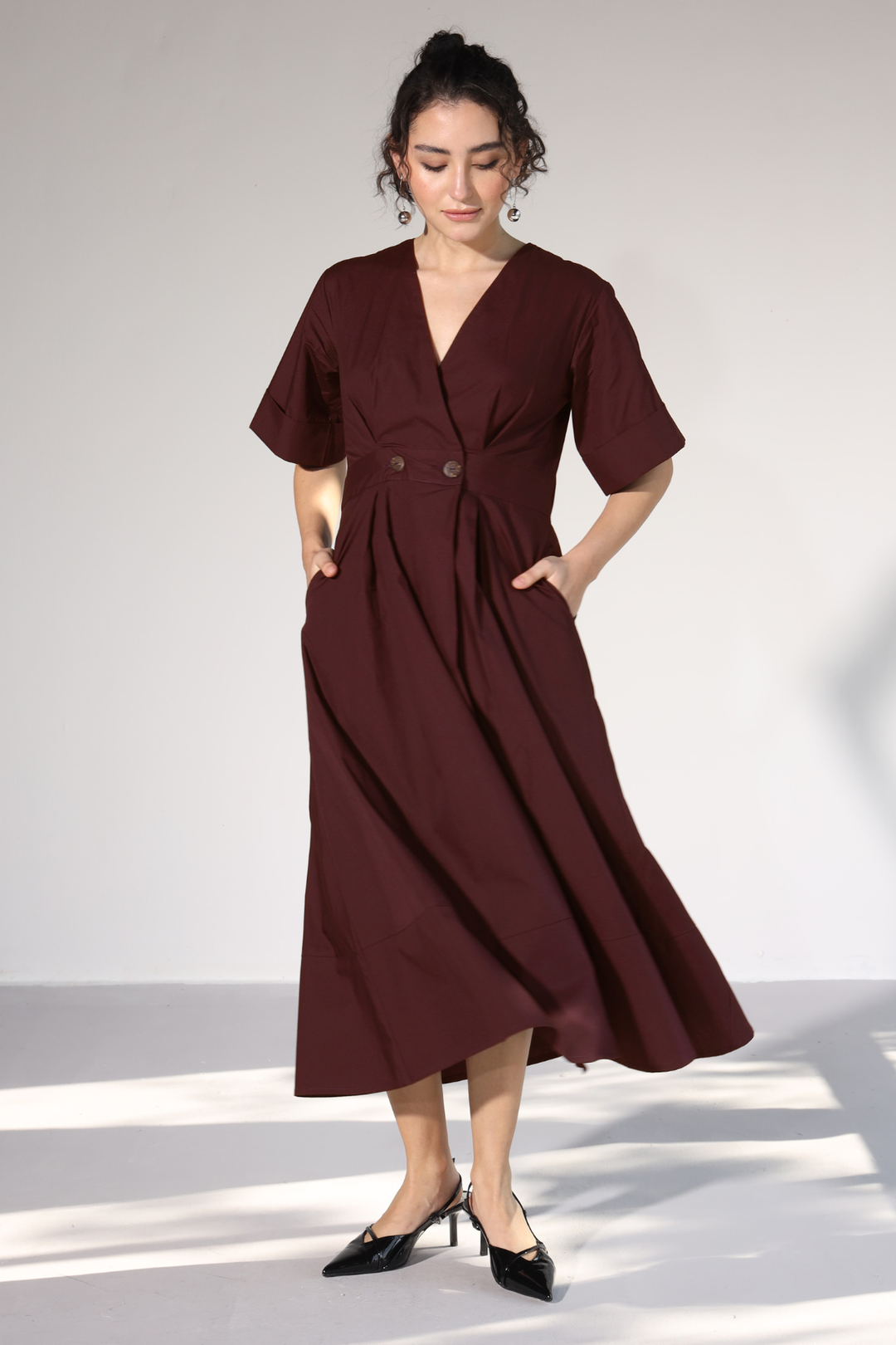 Emilia Pocket Dress - Wine