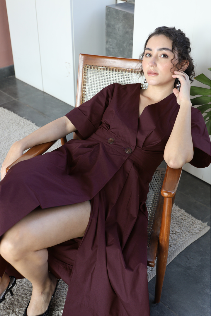 Emilia Pocket Dress - Wine