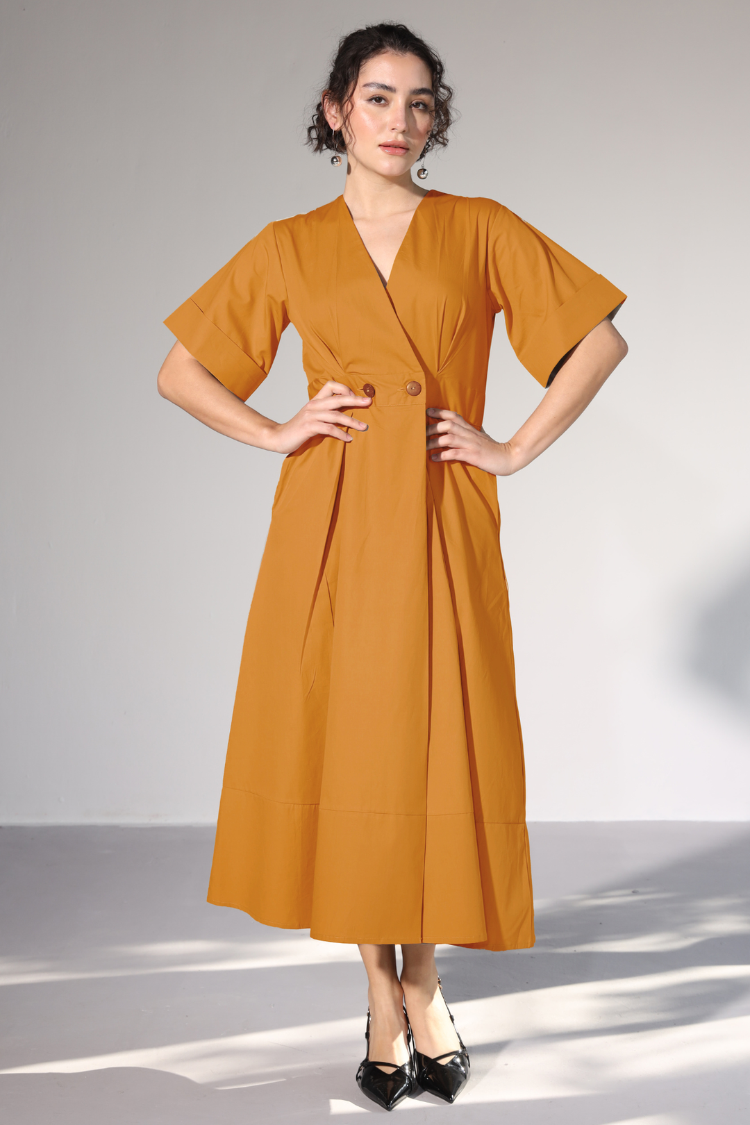 Emilia Pocket Dress - Tangerine