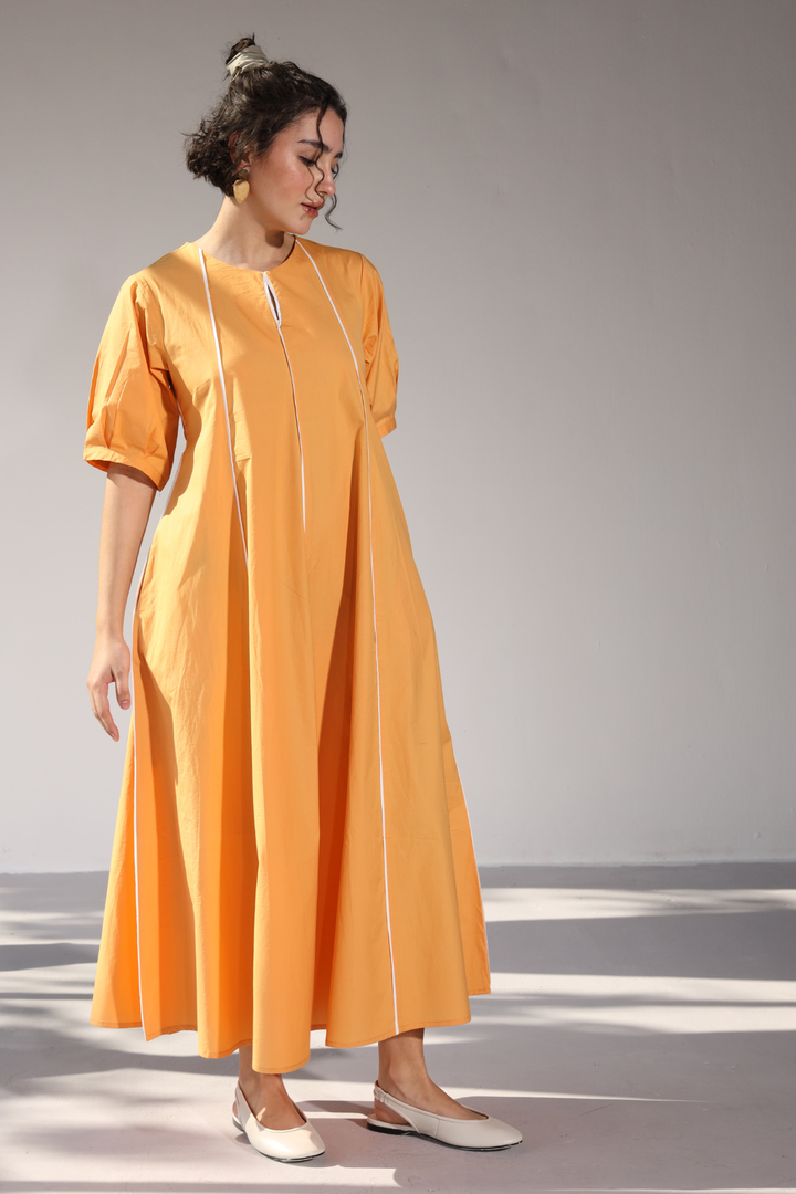 Sunlit Pannel Dress - Sunshine Yellow