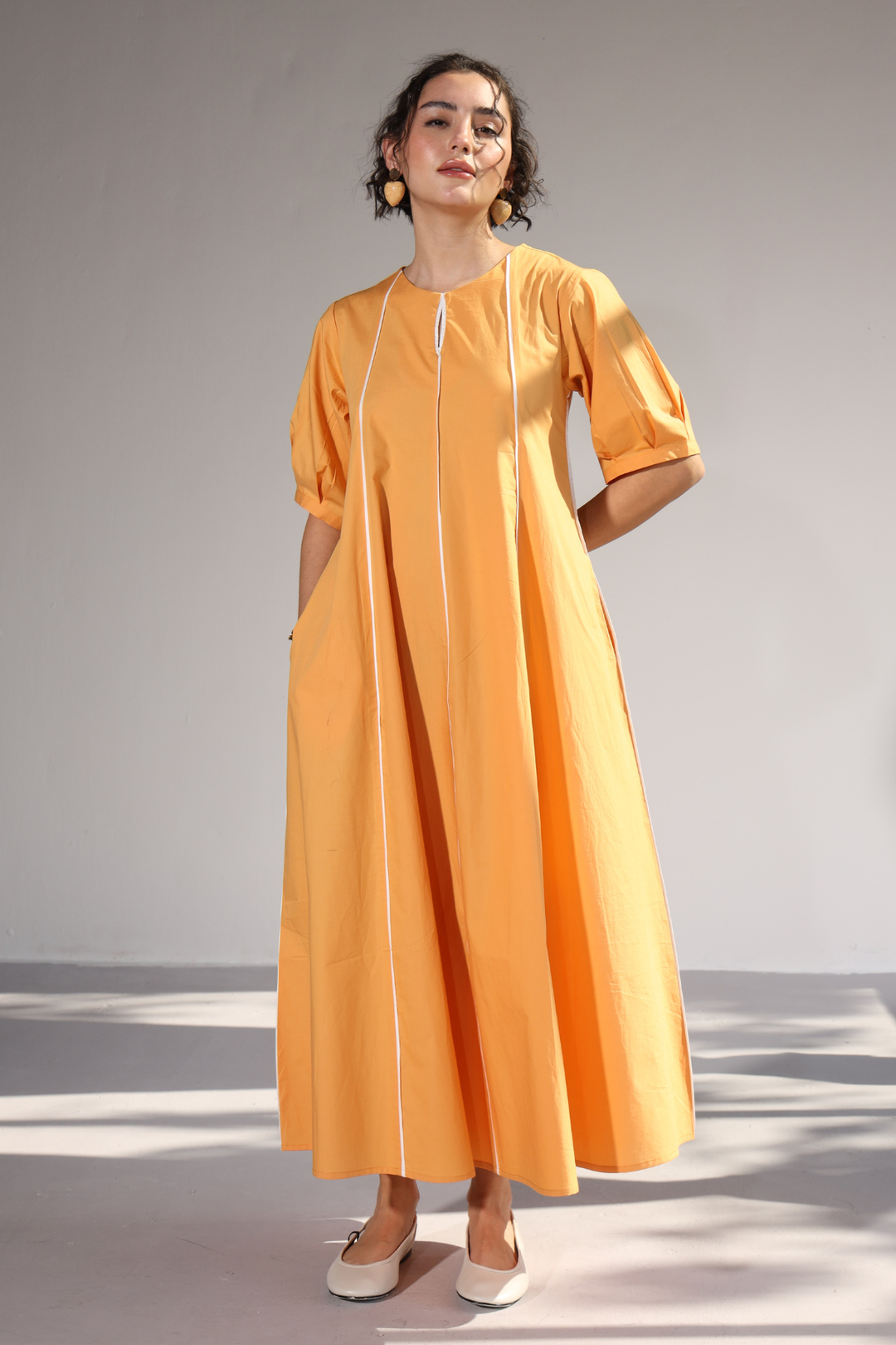 Sunlit Pannel Dress - Sunshine Yellow