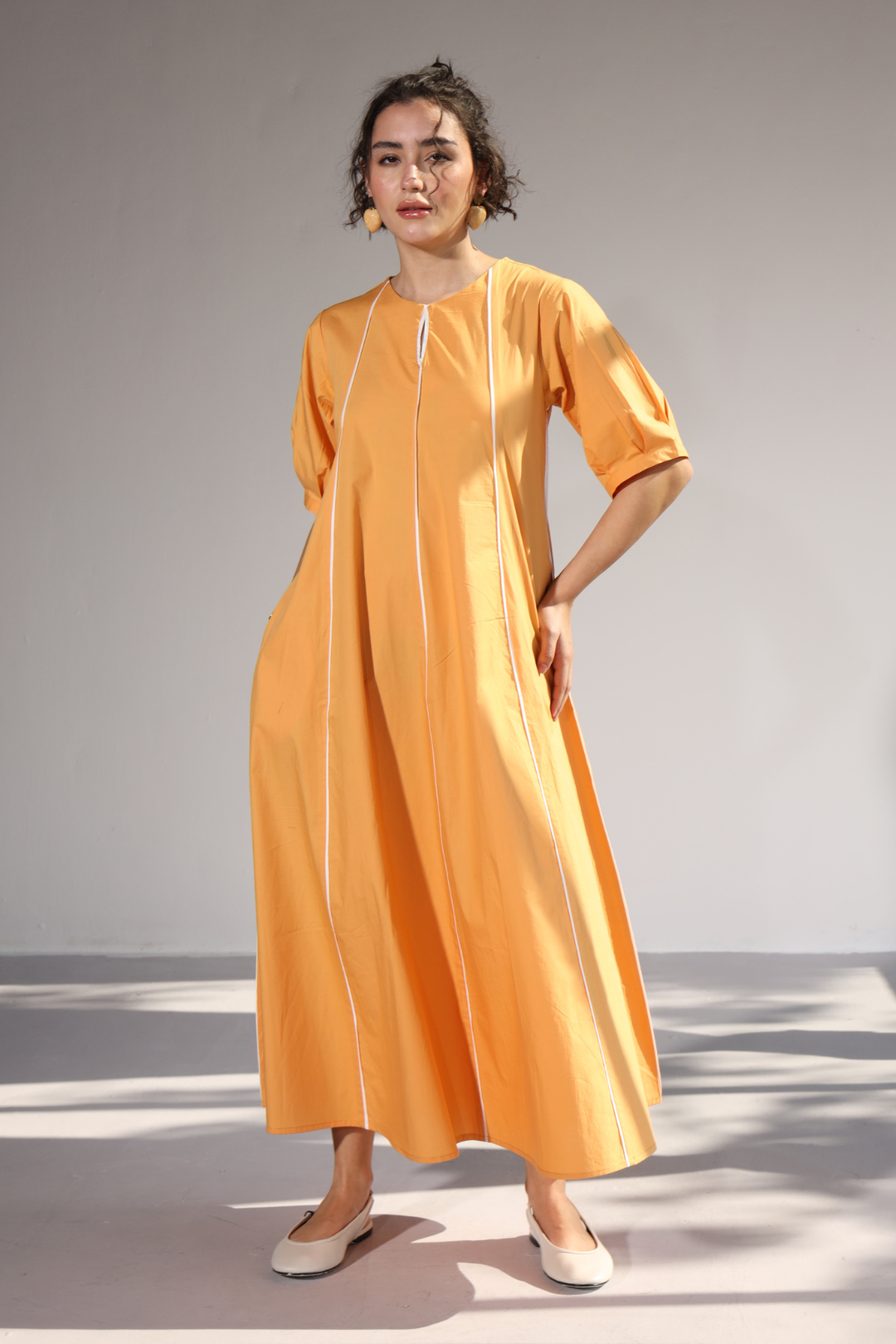 Sunlit Pannel Dress - Sunshine Yellow