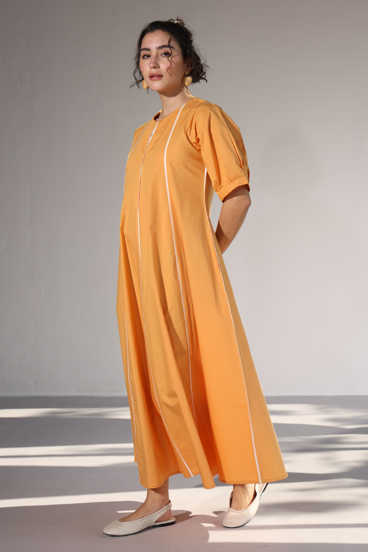 Sunlit Pannel Dress - Sunshine Yellow
