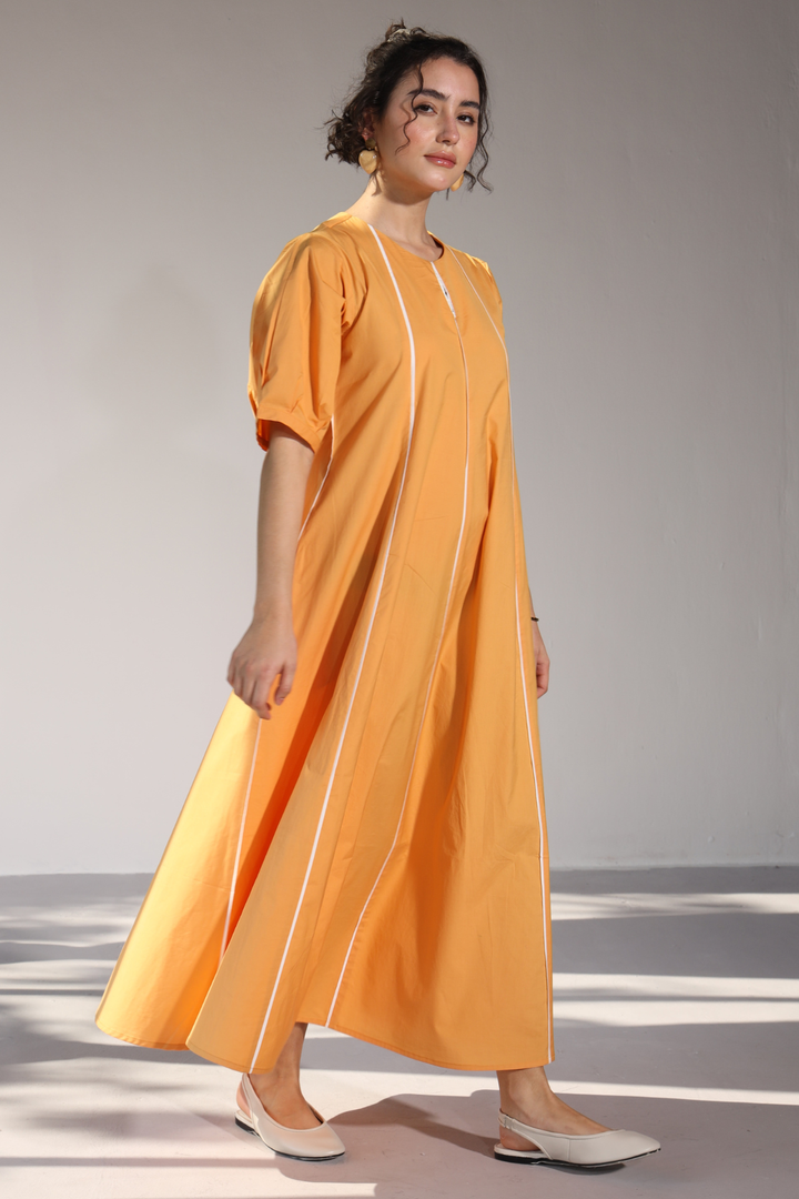 Sunlit Pannel Dress - Sunshine Yellow