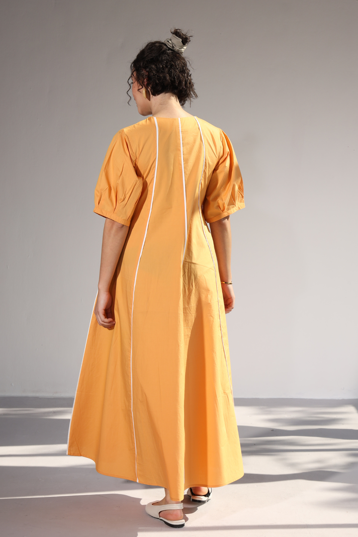 Sunlit Pannel Dress - Sunshine Yellow