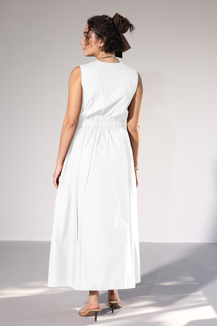 Sienna Pocket Dress - Snow White