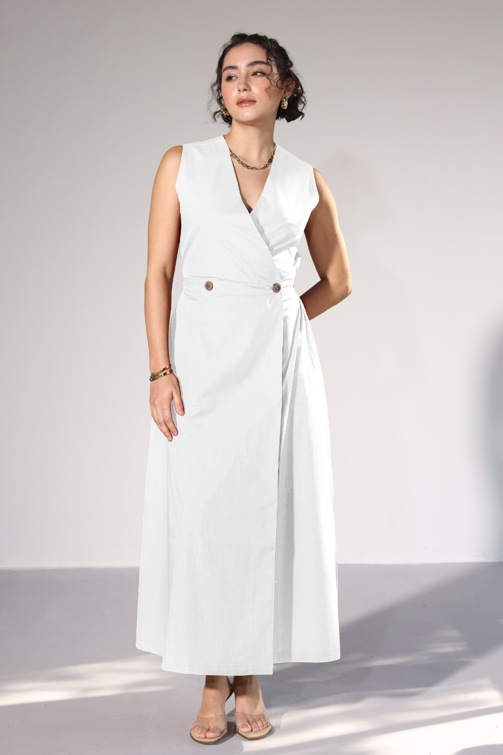Sienna Pocket Dress - Snow White