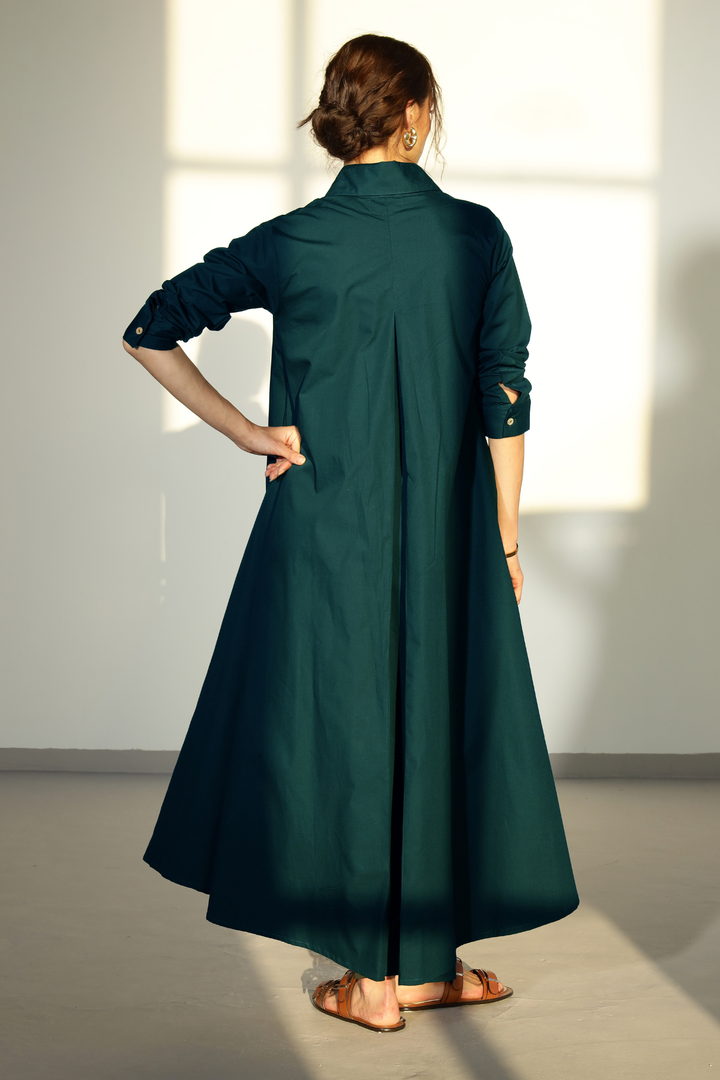 Massimo Shirt Dress - Teel Blue